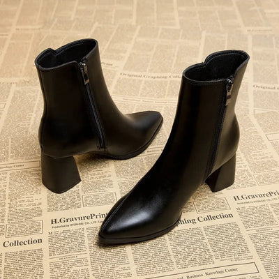 Pournous.store botte Zala Bottine pointue | Fermeture éclair latérale